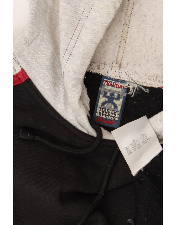 Lotto Mens Hoodie Jumper UK 38/40 Medium Black Colourblock Polyester