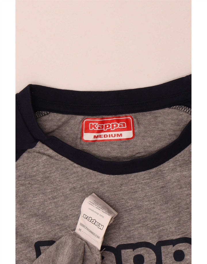 Kappa Mens Graphic T-Shirt Top Medium Grey Colourblock Cotton