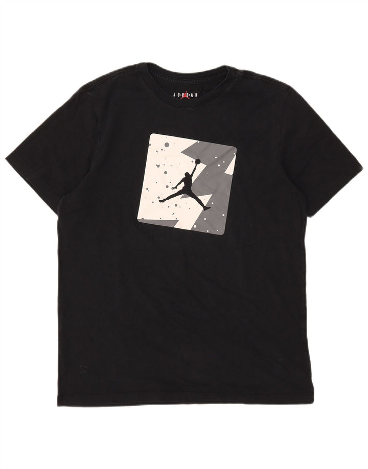 Jordan Mens Graphic T-Shirt Top Large Black Cotton