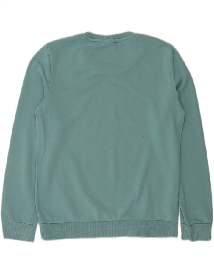 Adidas Womens Graphic Sweatshirt Jumper UK 12/14 Medium Blue Cotton