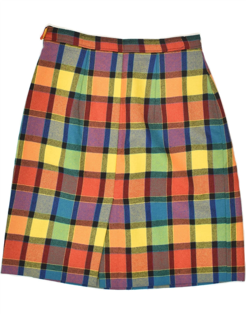 VINTAGE Womens Straight Skirt W26 Small Multicoloured Check Vintage Vintage and Second-Hand Vintage from Messina Hembry 