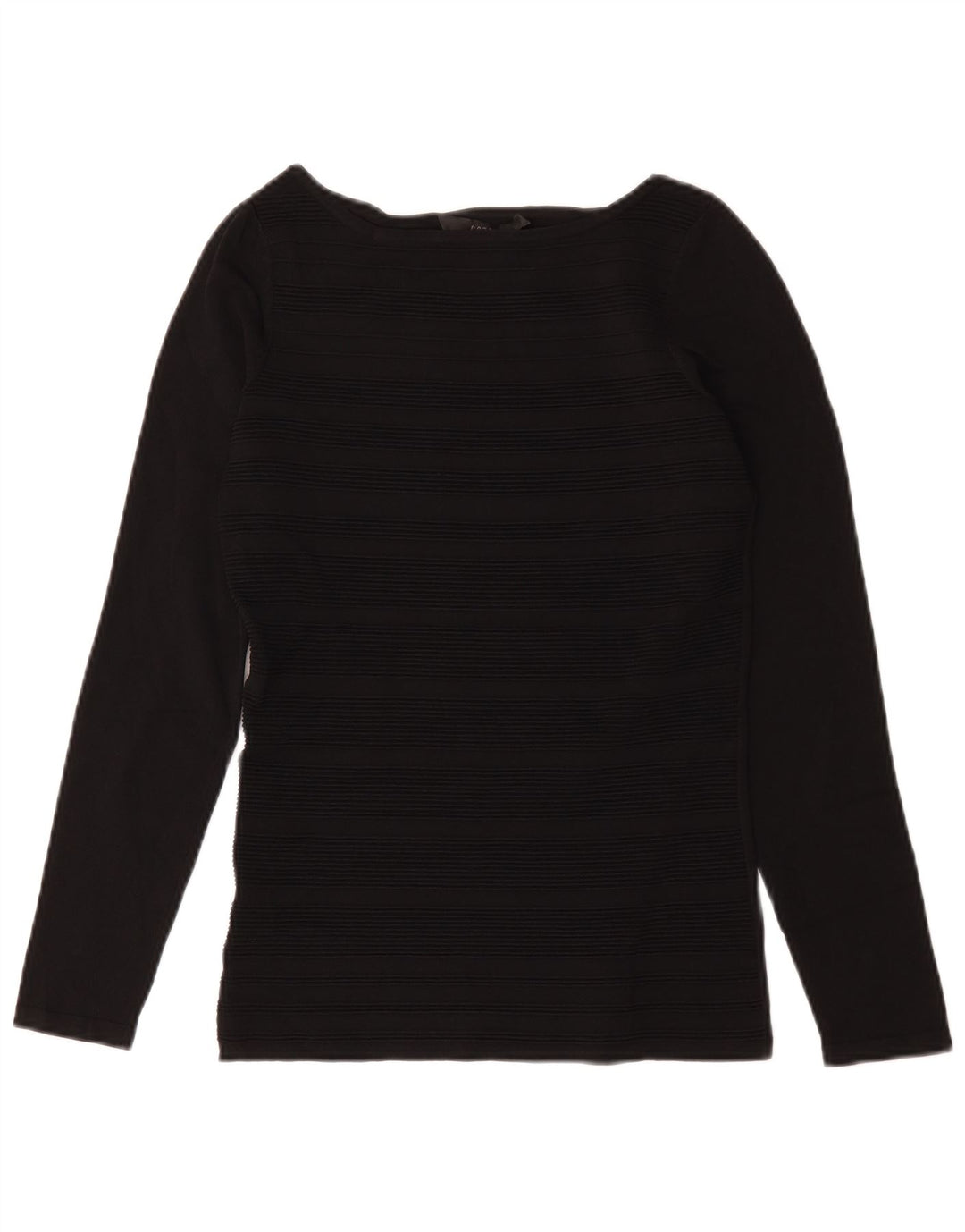 Coast Womens Top Long Sleeve UK 10 Small Black Striped Viscose
