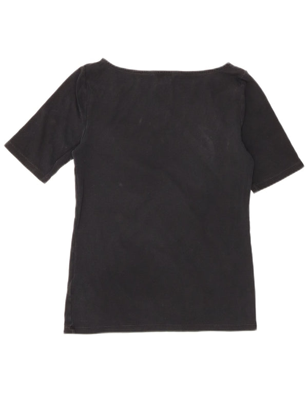 Ralph Lauren Womens T-Shirt Top UK 10 Small Black Cotton