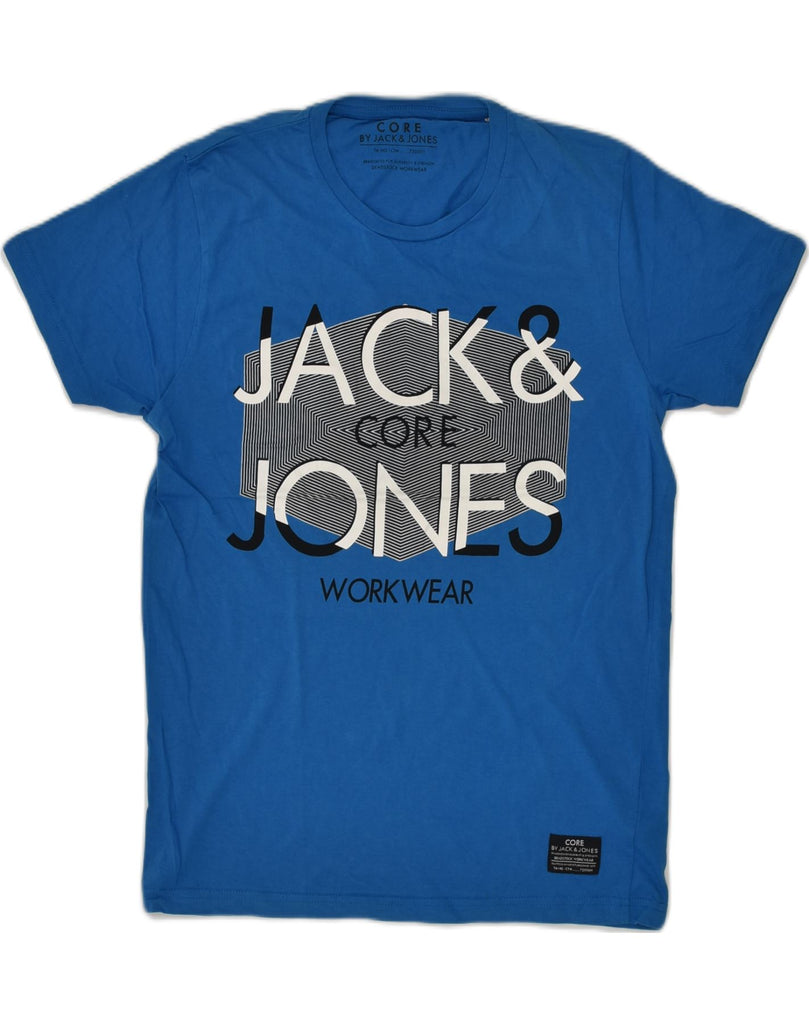 JACK & JONES Womens Graphic T-Shirt Top UK 12 Medium Blue Cotton | Vintage Jack & Jones | Thrift | Second-Hand Jack & Jones | Used Clothing | Messina Hembry 