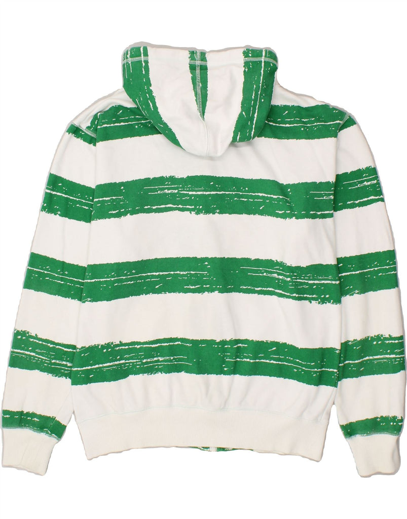 FISHBONE Mens Zip Hoodie Sweater Large White Striped Cotton Vintage Fishbone and Second-Hand Fishbone from Messina Hembry 