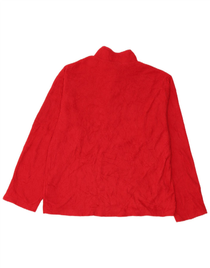 Starter Womens Zip Neck Fleece Jumper UK 20 2XL Red Polyester