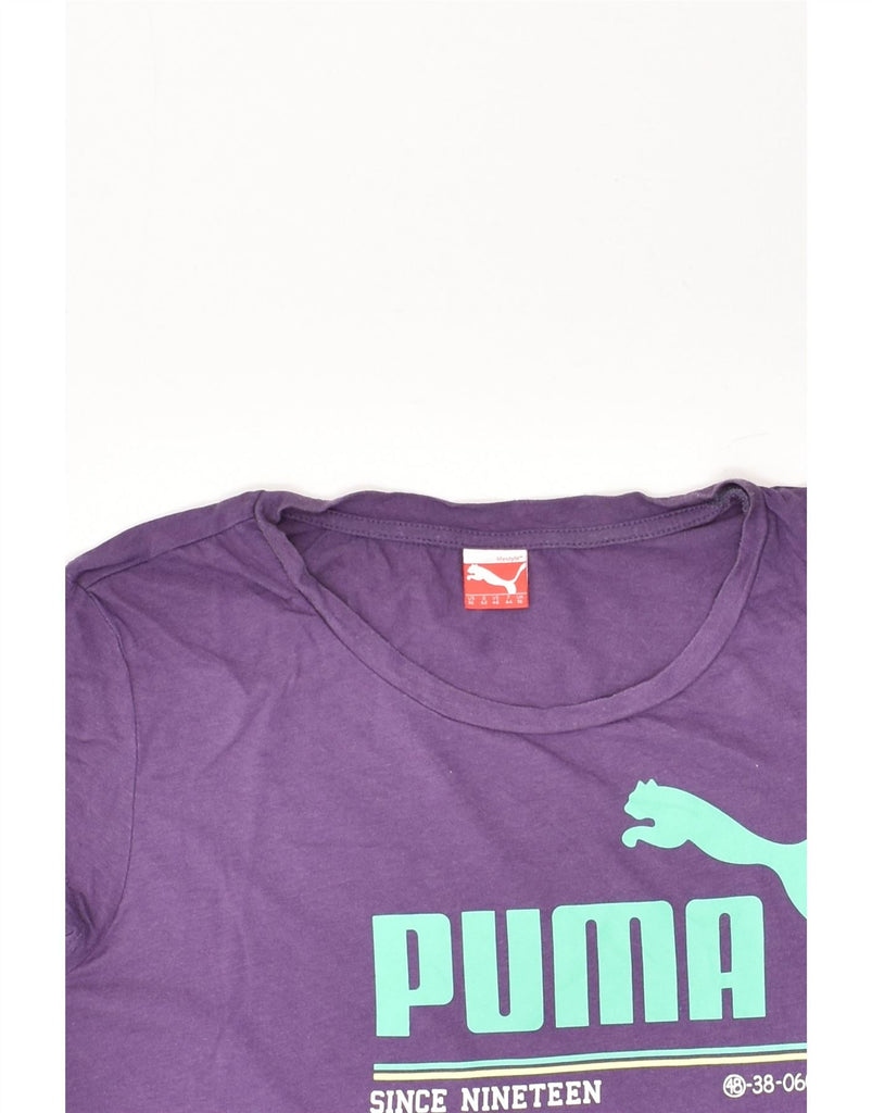 PUMA Womens Graphic T-Shirt Top UK 16 Large Purple | Vintage Puma | Thrift | Second-Hand Puma | Used Clothing | Messina Hembry 