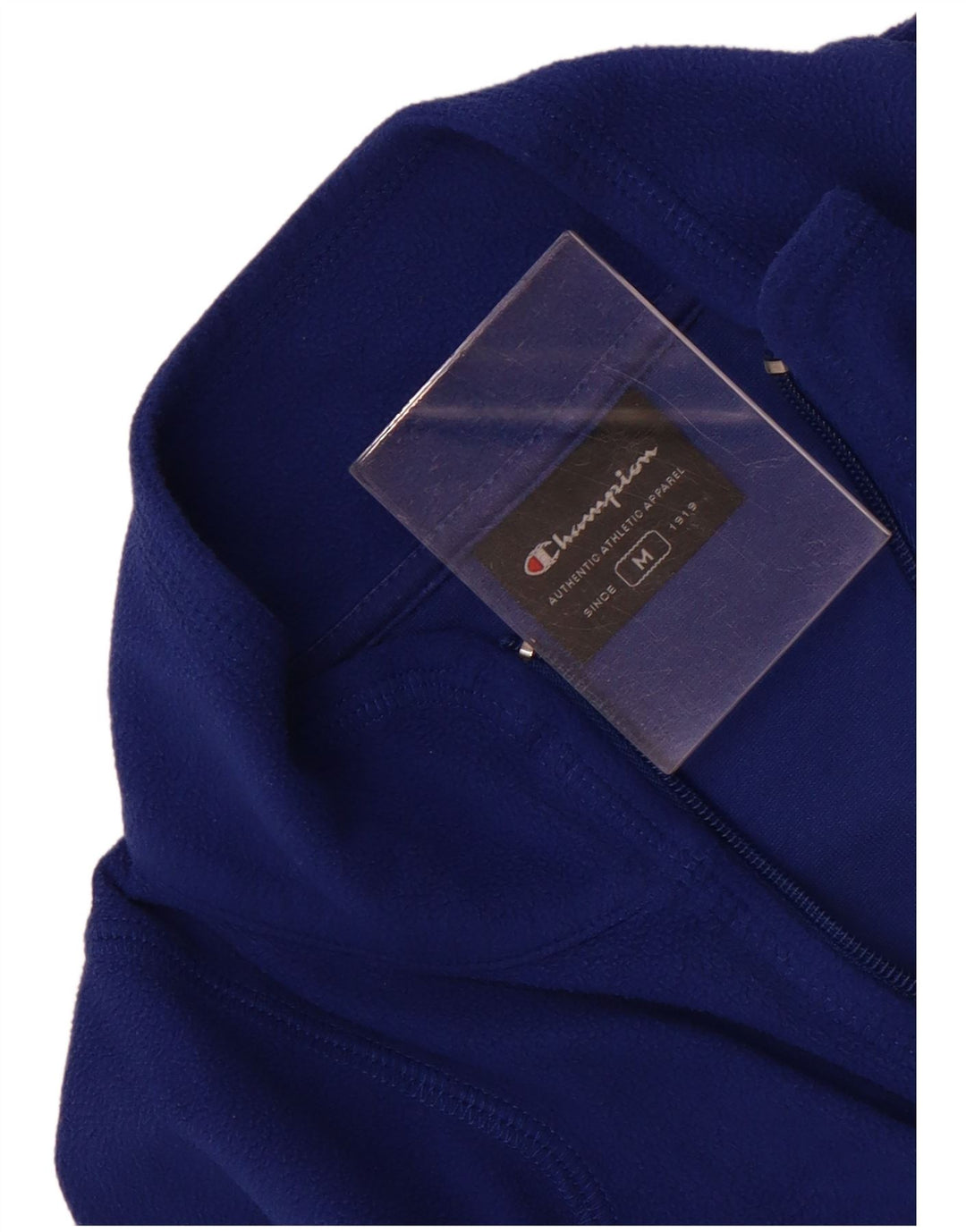 Champion Womens Zip Neck Fleece Jumper UK 12 Medium Blue