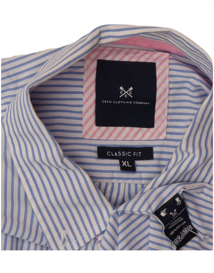 Crew Clothing Mens Classic Fit Shirt XL Blue Striped Cotton