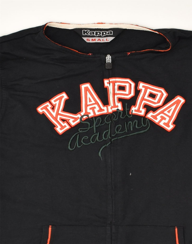 KAPPA Mens Sleeveless Graphic Tracksuit Top Jacket Small Black Cotton | Vintage Kappa | Thrift | Second-Hand Kappa | Used Clothing | Messina Hembry 