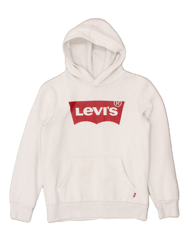 LEVI'S Boys Graphic Hoodie Jumper 11-12 Years White Cotton | Vintage Levi's | Thrift | Second-Hand Levi's | Used Clothing | Messina Hembry 