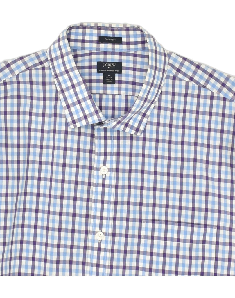 J. CREW Mens Shirt Size 17-17 1/2 XL Blue Check Cotton | Vintage J. Crew | Thrift | Second-Hand J. Crew | Used Clothing | Messina Hembry 