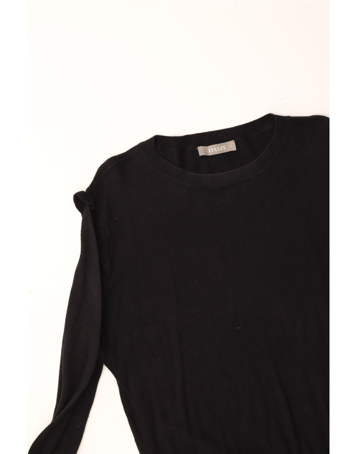 OASIS Womens Crew Neck Jumper Sweater UK 16 Large Black Cotton Vintage Oasis and Second-Hand Oasis from Messina Hembry 