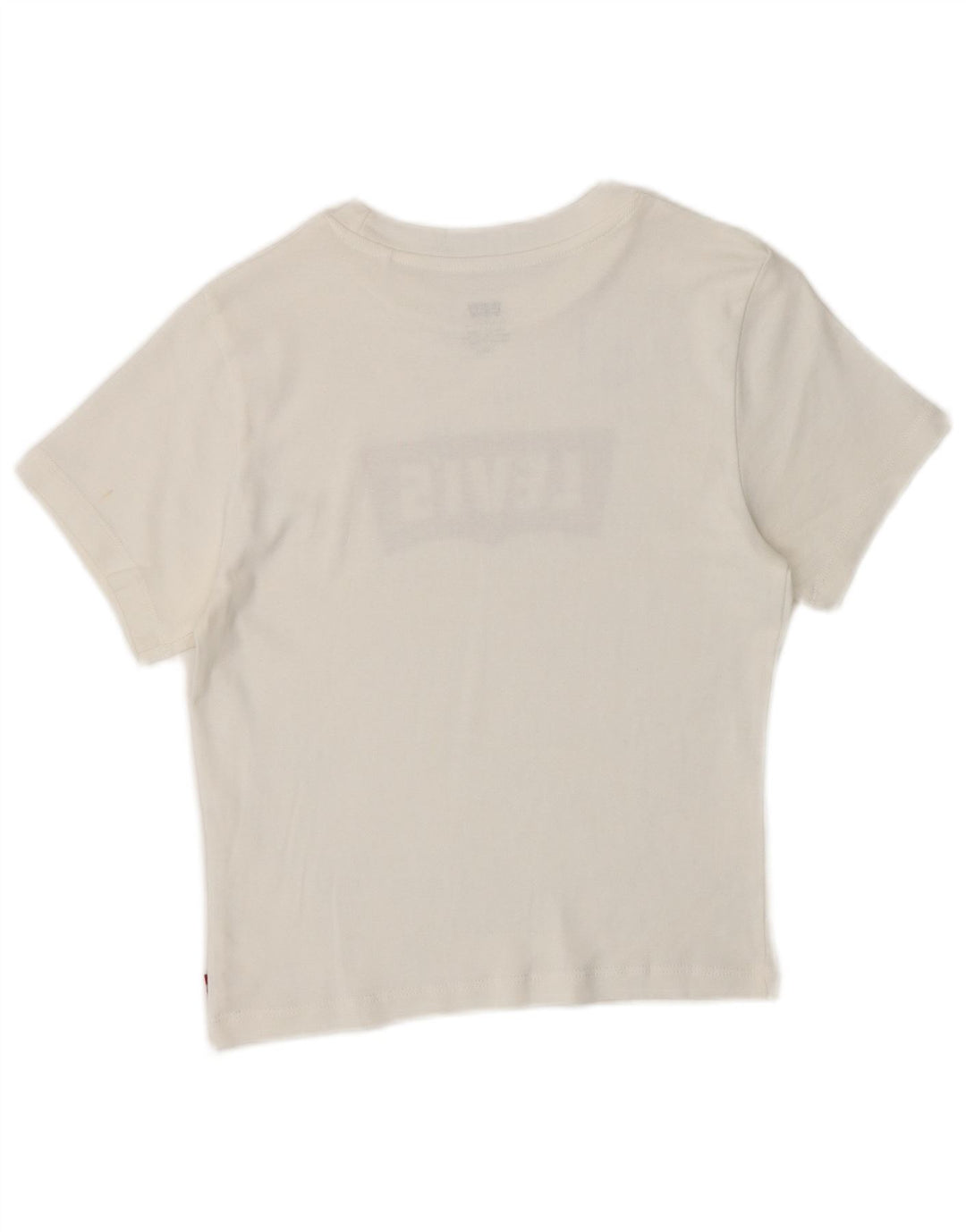 Levi's Womens Crop Graphic T-Shirt Top UK 8 Small White