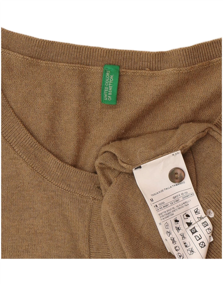 Benetton Womens Cardigan Sweater UK 12 Medium Brown Polyamide