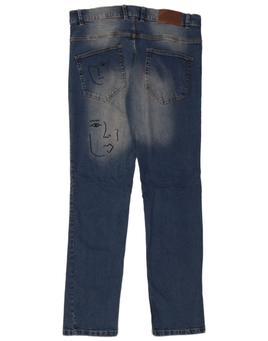 FRENCH CONNECTION Womens Graphic Slim Jeans W32 L32 Blue Cotton