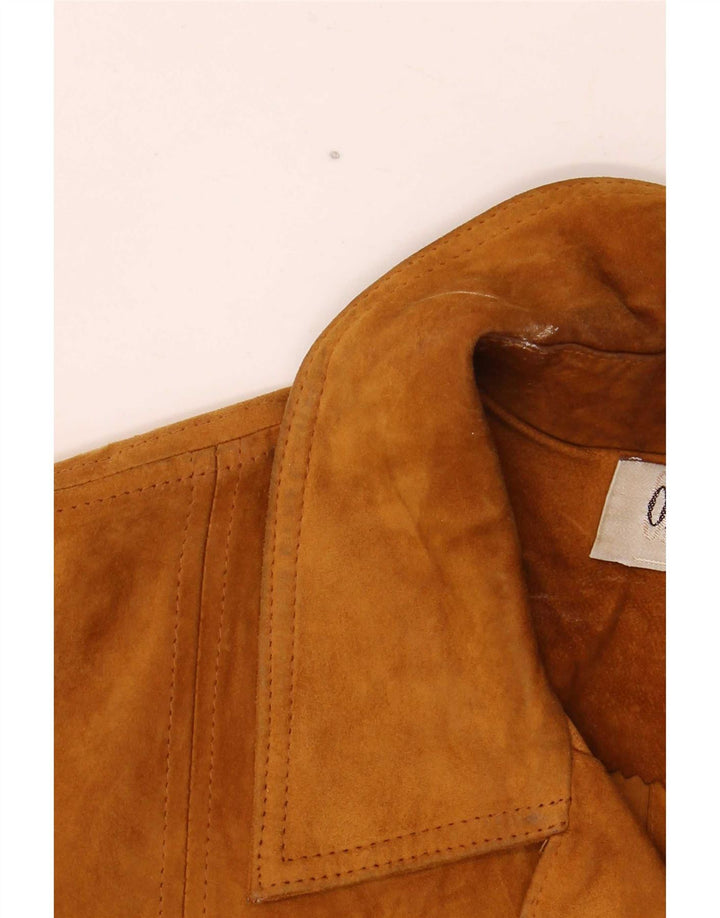 Vintage Womens Weekend Suede Jacket IT 42 Medium Beige Leather