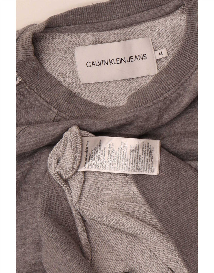 Calvin Klein Jeans Mens Graphic Sweatshirt Jumper Medium Grey Cotton