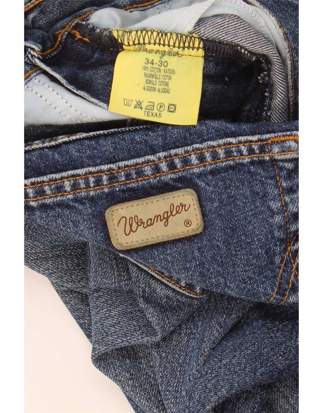 Wrangler Mens Straight Jeans W34 L30 Blue Cotton