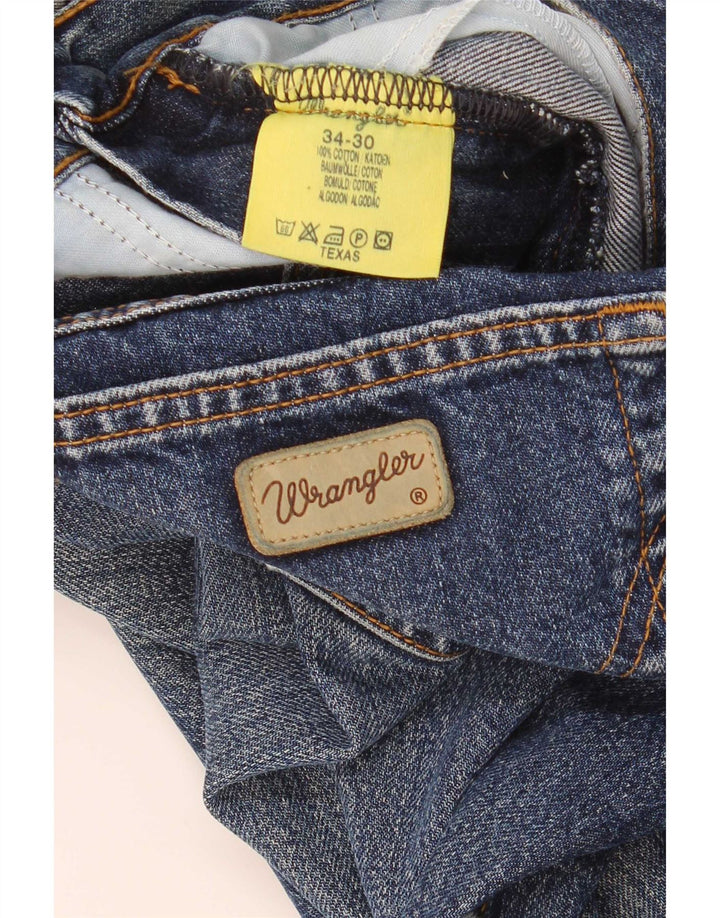 Wrangler Mens Straight Jeans W34 L30 Blue Cotton