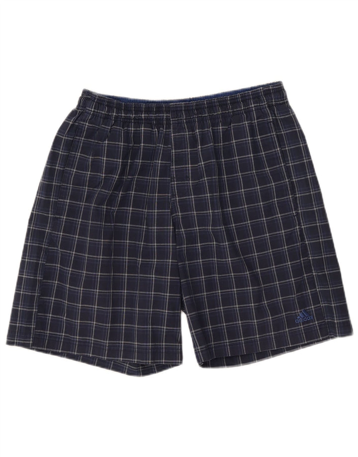 Adidas Mens Swimming Shorts Large Blue Check Polyester
