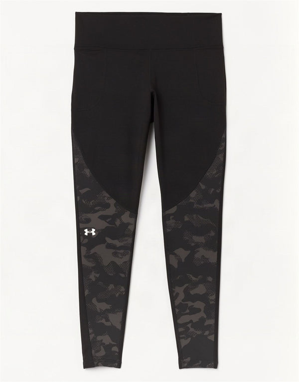 Under Armour Womens Cold Gear Leggings UK 14 Medium Black Camouflage