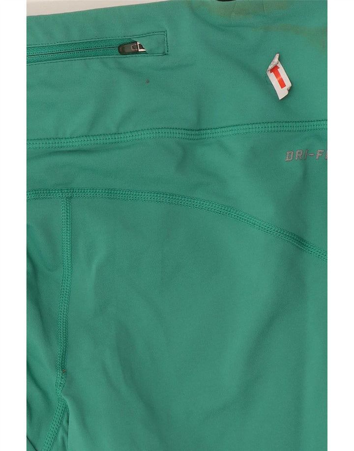 Nike Womens Dri Fit Capri Leggings UK 8 Small  Green Nylon