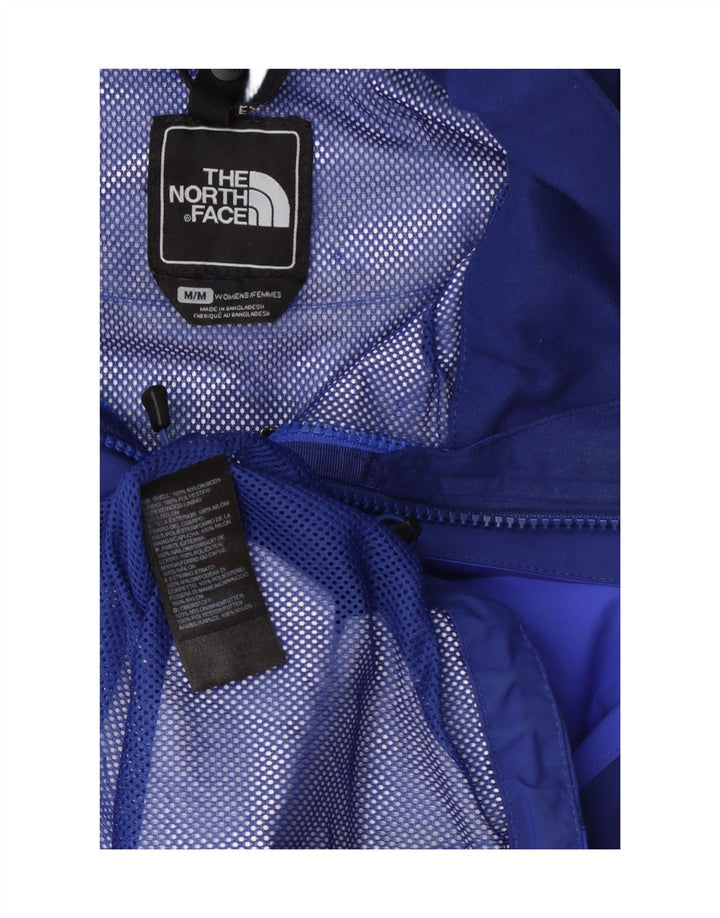The North Face Womens Hooded Rain Jacket UK 14 Medium Blue Colourblock