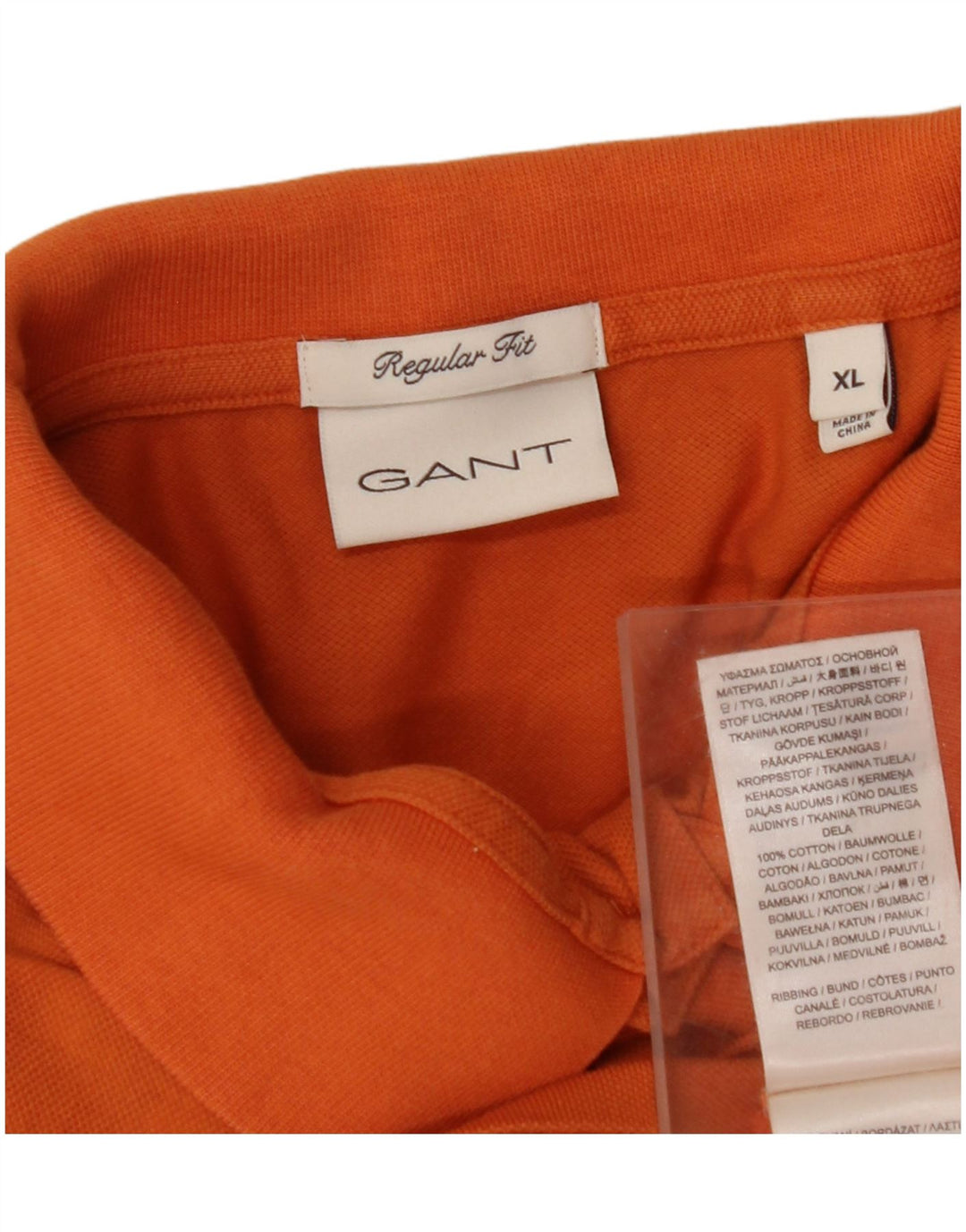 GANT Mens Regular Fit Polo Shirt XL Orange Cotton