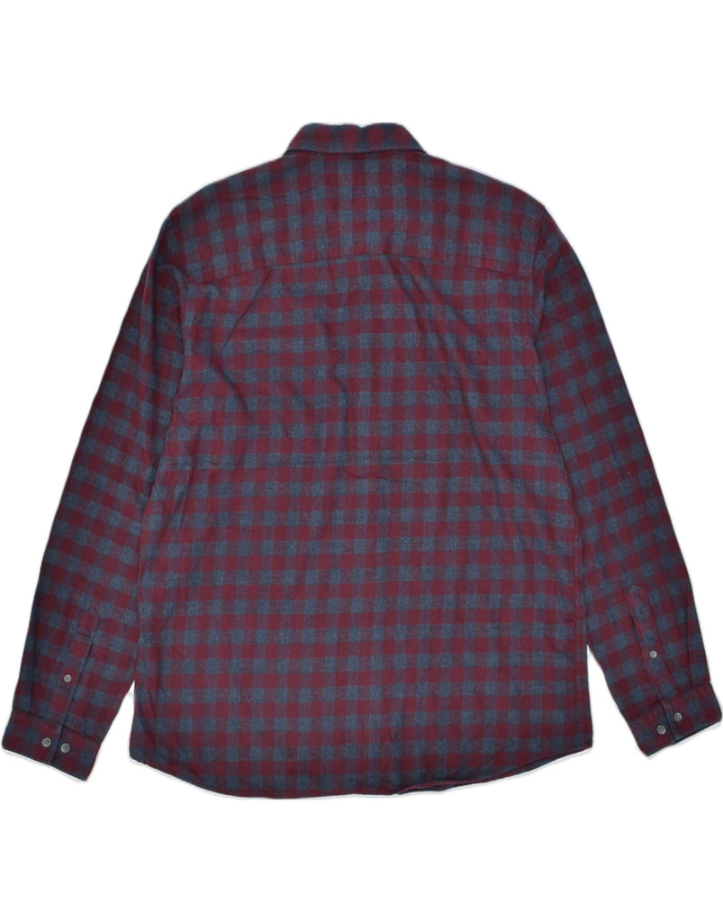 JACK & JONES Mens Flannel Shirt 2XL Burgundy Check Cotton | Vintage | Thrift | Second-Hand | Used Clothing | Messina Hembry 
