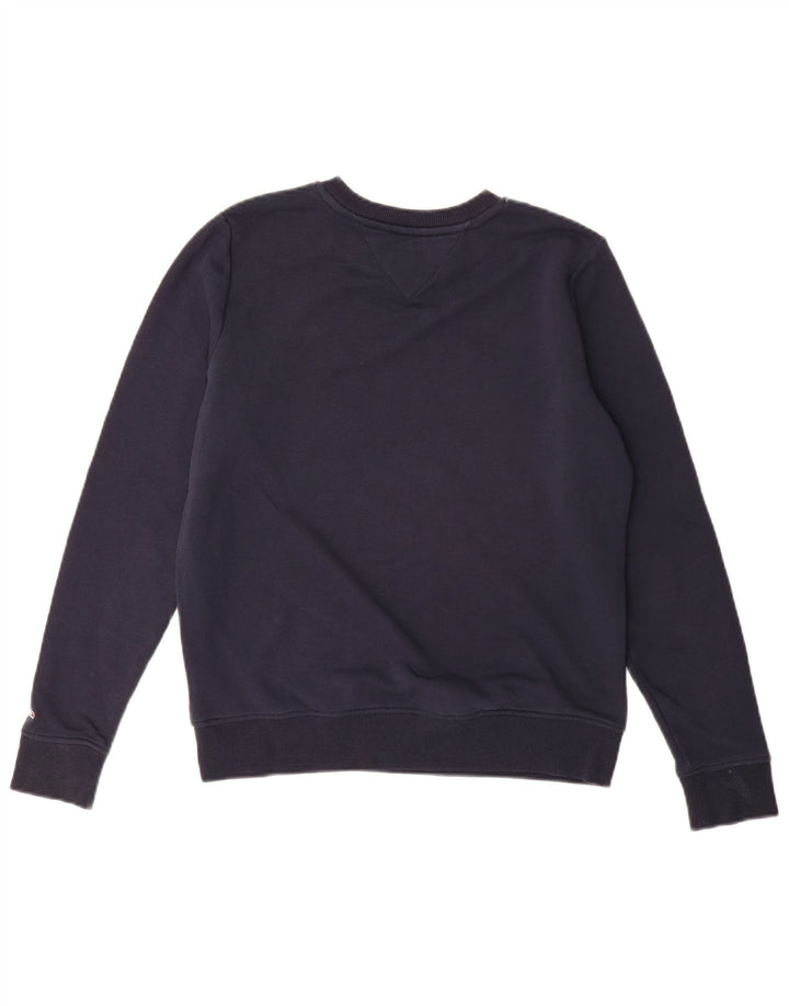 TOMMY HILFIGER Womens Graphic Sweatshirt Jumper UK 10 Small Navy Blue
