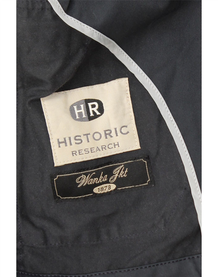 Historic Research Mens Blazer Utility Jacket UK 42 XL Navy Blue Polyamide