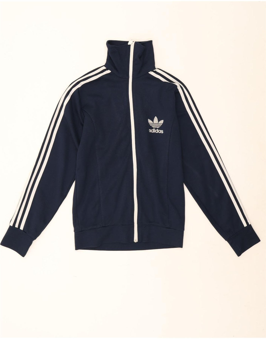 Adidas Mens Tracksuit Top Jacket XS Navy Blue Cotton