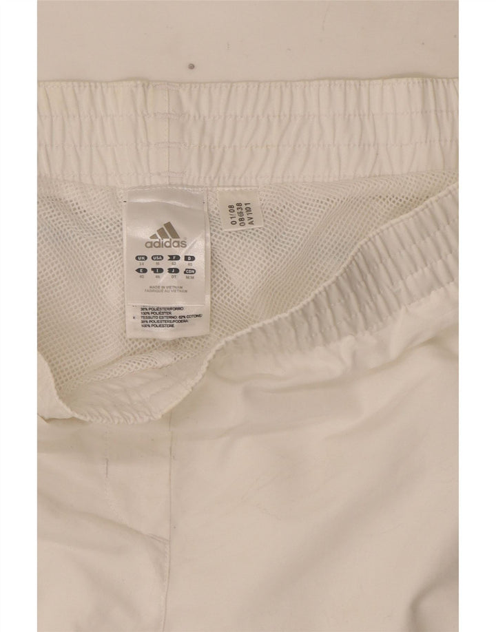Adidas Womens Bermuda Sport Shorts UK 14 Medium White Polyester