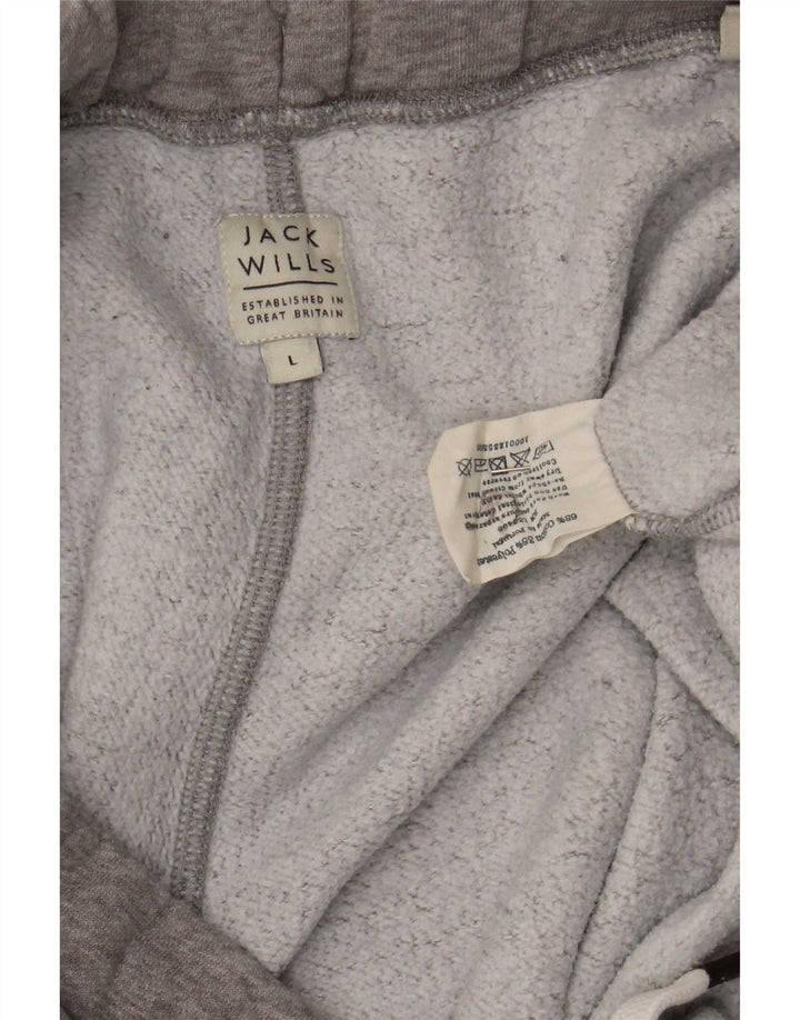 Jack Wills Mens Graphic Tracksuit Trousers Joggers Large Grey Cotton