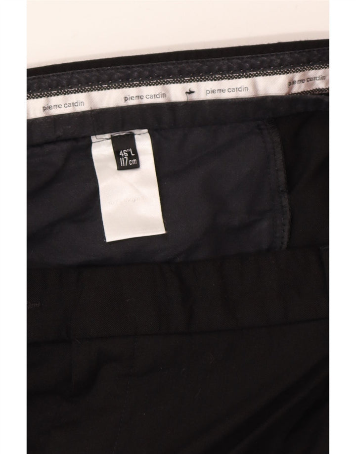Pierre Cardin Mens Pegged Suit Trousers W46 L33 Black Wool