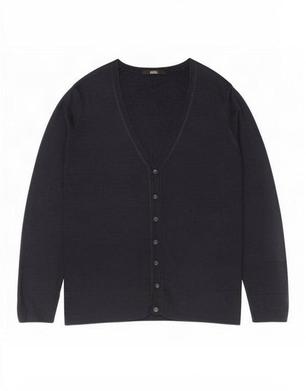 Marks & Spencer Womens Cardigan Sweater UK 14 Large Navy Blue Acrylic