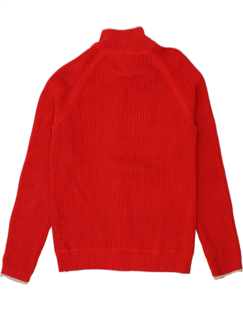 TOMMY HILFIGER Mens Cardigan Sweater Medium Red Cotton | Vintage Tommy Hilfiger | Thrift | Second-Hand Tommy Hilfiger | Used Clothing | Messina Hembry 