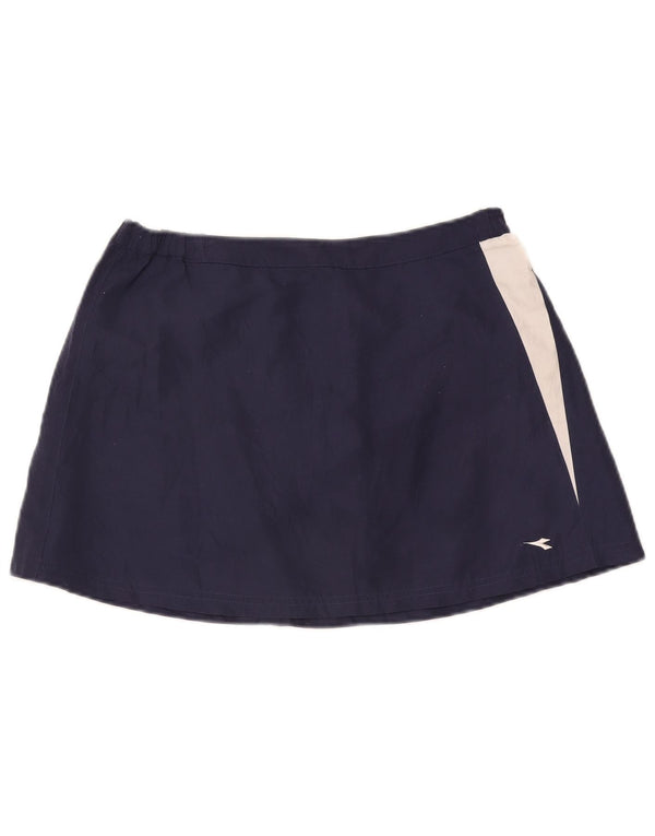Diadora Womens Tennis Skirt UK 14 Medium Navy Blue Colourblock Polyester