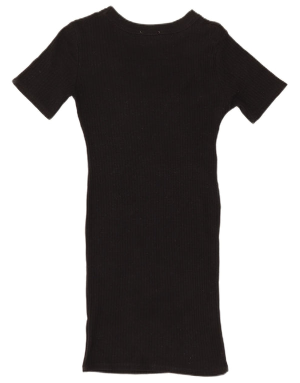 Zara Womens Short Sleeves Bodycon Dress UK 10 Small Black