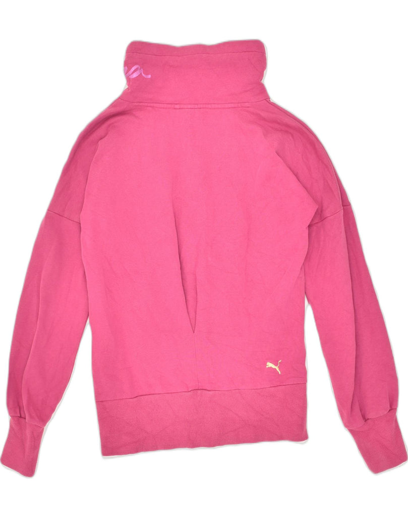 PUMA Womens Tracksuit Top Jacket UK 6 XS Pink Cotton | Vintage Puma | Thrift | Second-Hand Puma | Used Clothing | Messina Hembry 