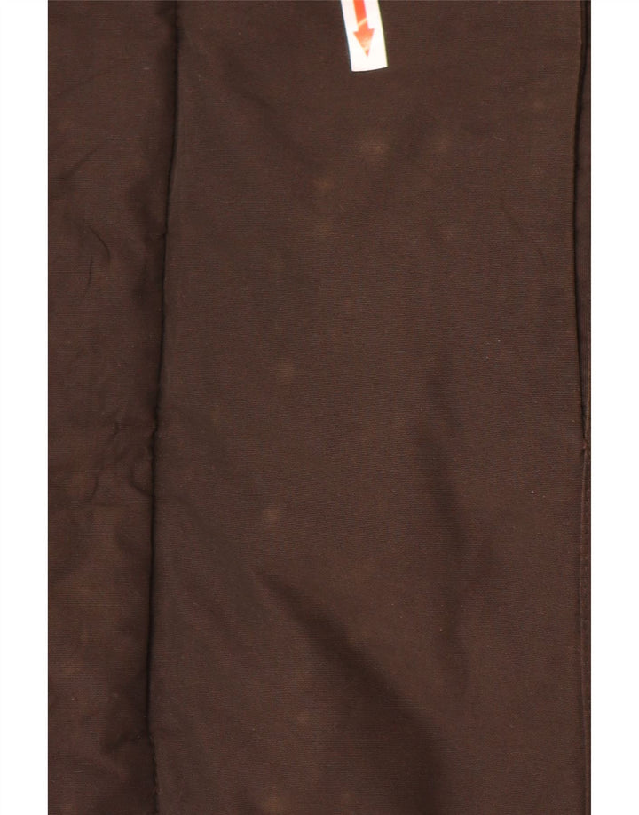 Woolrich Womens Hooded Padded Coat UK 16 Large Brown Cotton