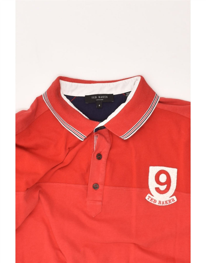 TED BAKER Mens Polo Shirt Size 4 Large Red Cotton | Vintage Ted Baker | Thrift | Second-Hand Ted Baker | Used Clothing | Messina Hembry 