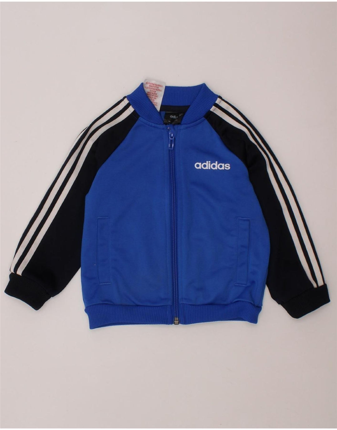 ADIDAS Baby Boys Graphic Tracksuit Top Jacket 9-12 Months Blue Colourblock