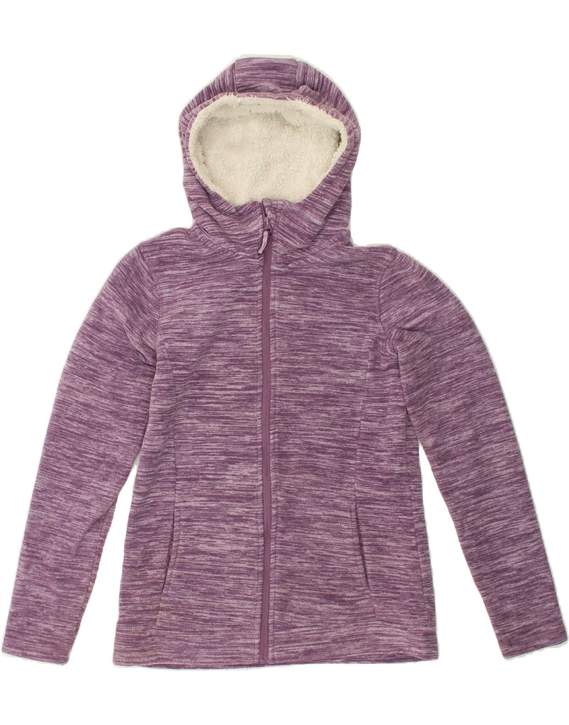 MOUNTAIN WAREHOUSE Womens Hooded Fleece Jacket UK 8 Small Purple Flecked | Vintage Mountain Warehouse | Thrift | Second-Hand Mountain Warehouse | Used Clothing | Messina Hembry 