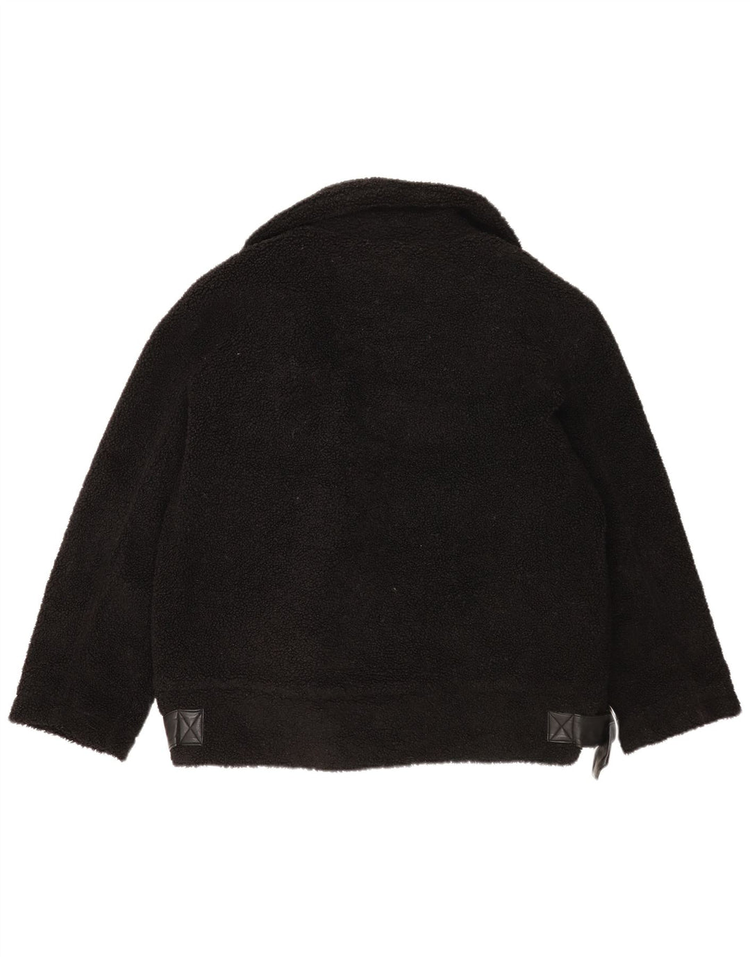 Topshop Womens Oversized Fleece Jacket UK 14 Medium Black Polyester