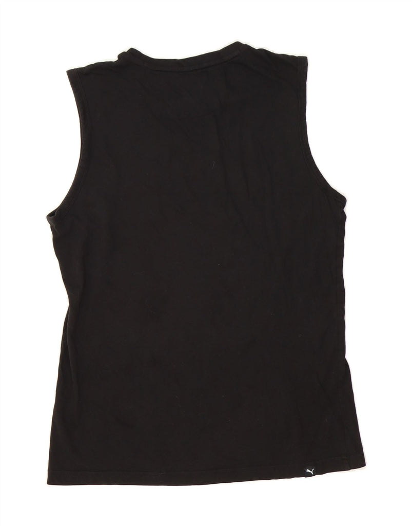 PUMA Womens Graphic Vest Top UK 14 Medium Black Vintage Puma and Second-Hand Puma from Messina Hembry 