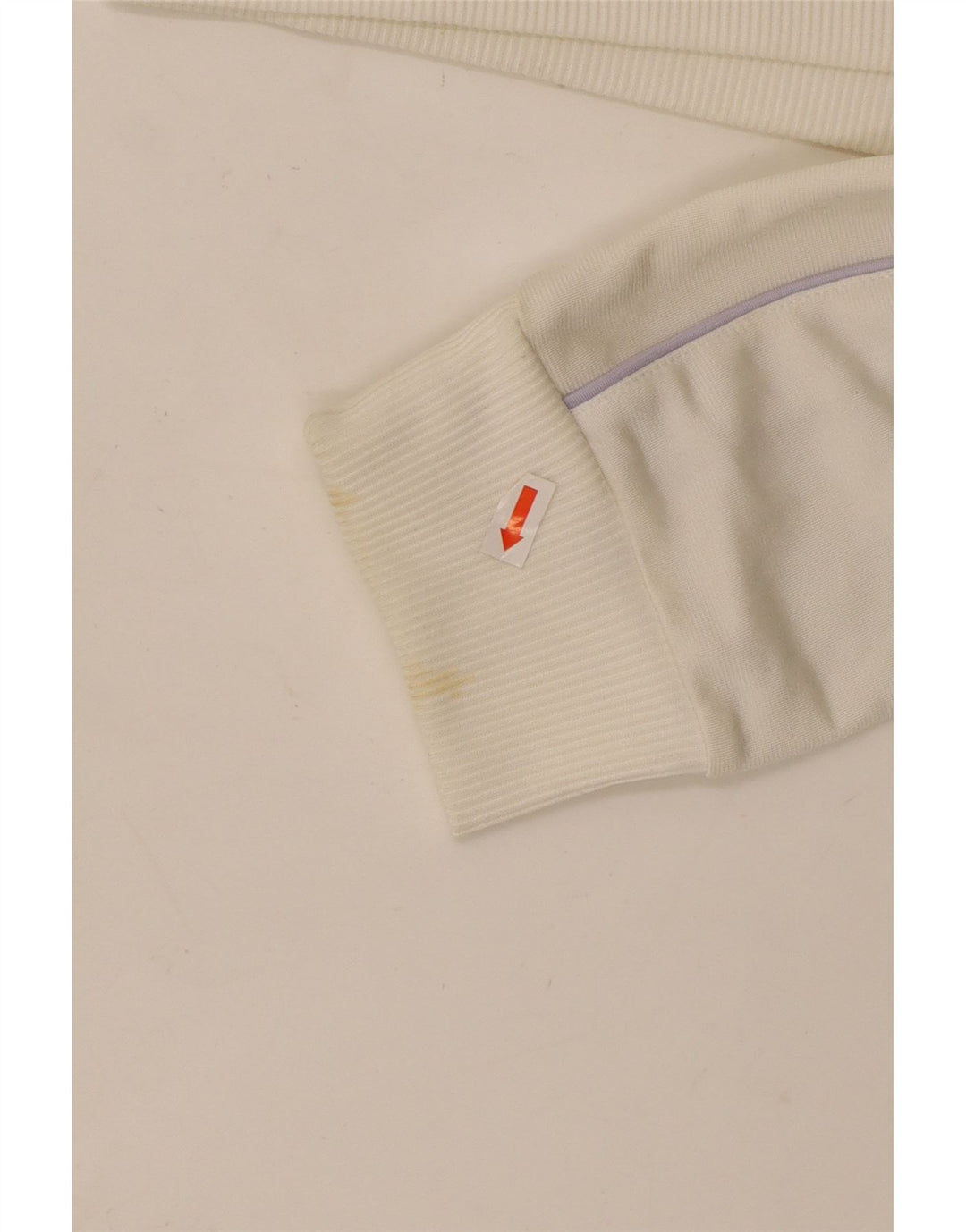 ADIDAS Womens Tracksuit Top Jacket UK 16 Large Off White Polyester