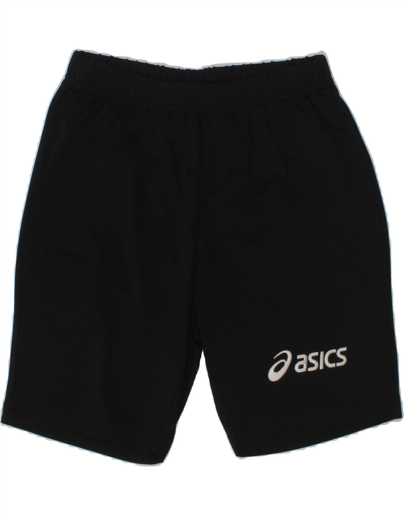 ASICS Boys Graphic Sport Shorts 7-8 Years Black Polyester | Vintage Asics | Thrift | Second-Hand Asics | Used Clothing | Messina Hembry 