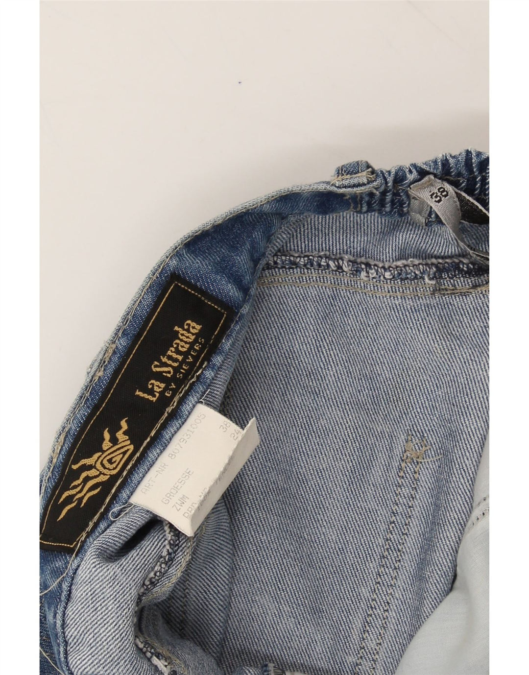 LA STRADA Womens by Sievers Denim Skirt EU 38 Medium W28 Blue Tencel Vintage La Strada and Second-Hand La Strada from Messina Hembry 